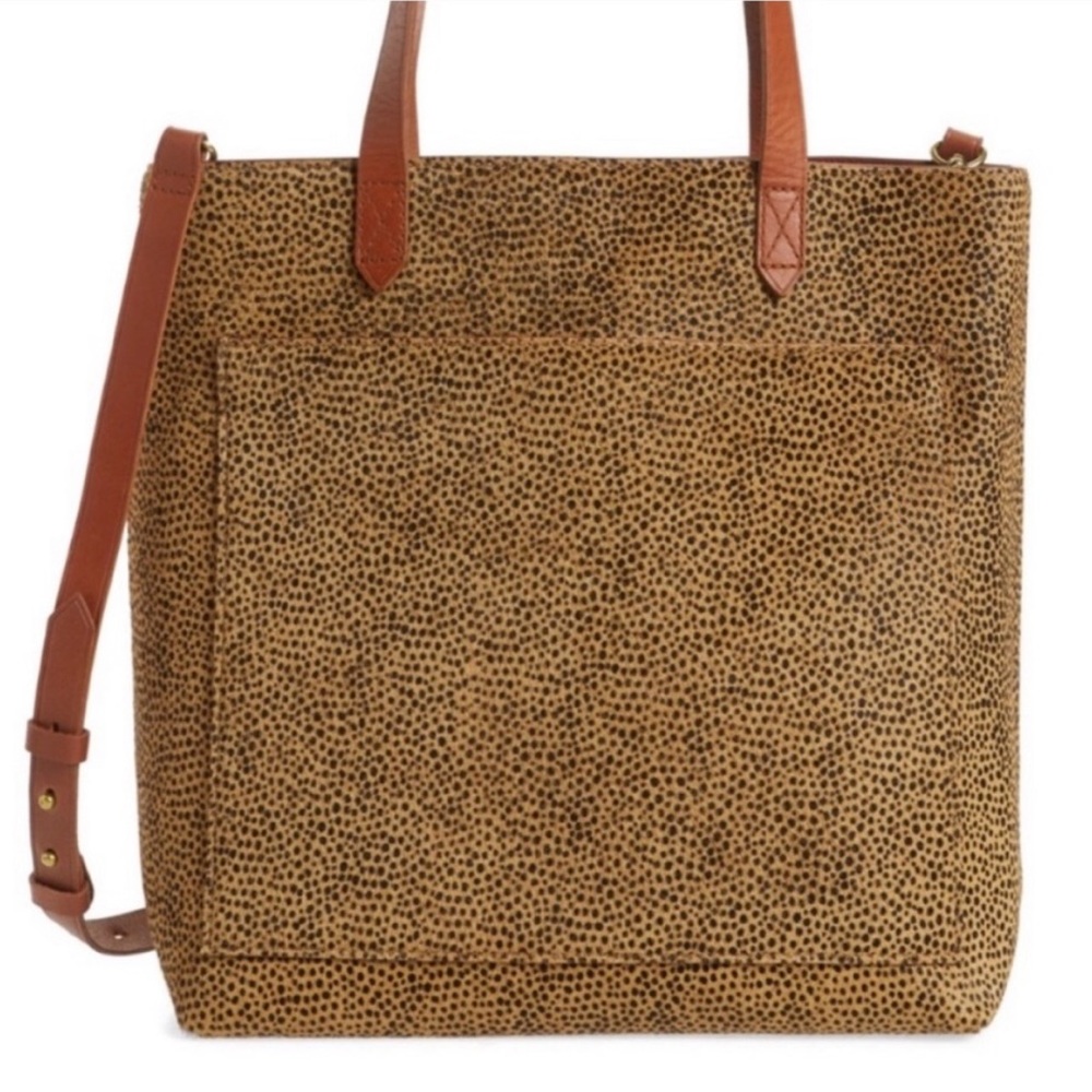 Madewell Medium Transport Tote Leopard Calf Hair